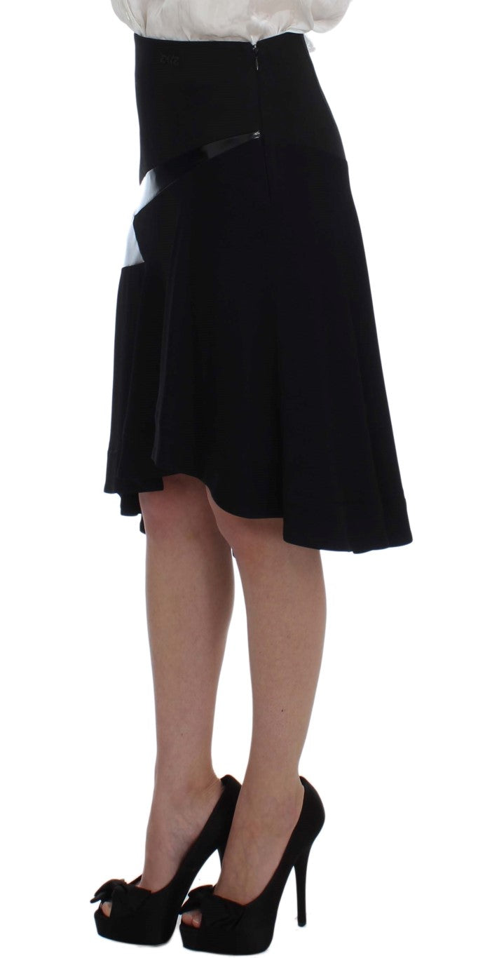 Black Blue Two Piece Suit Skirt & Blazer Exte