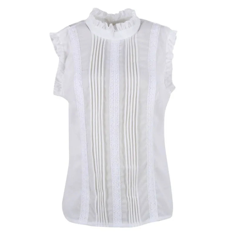 Chiffon Sleeveless Lace Top tops Shopella Small