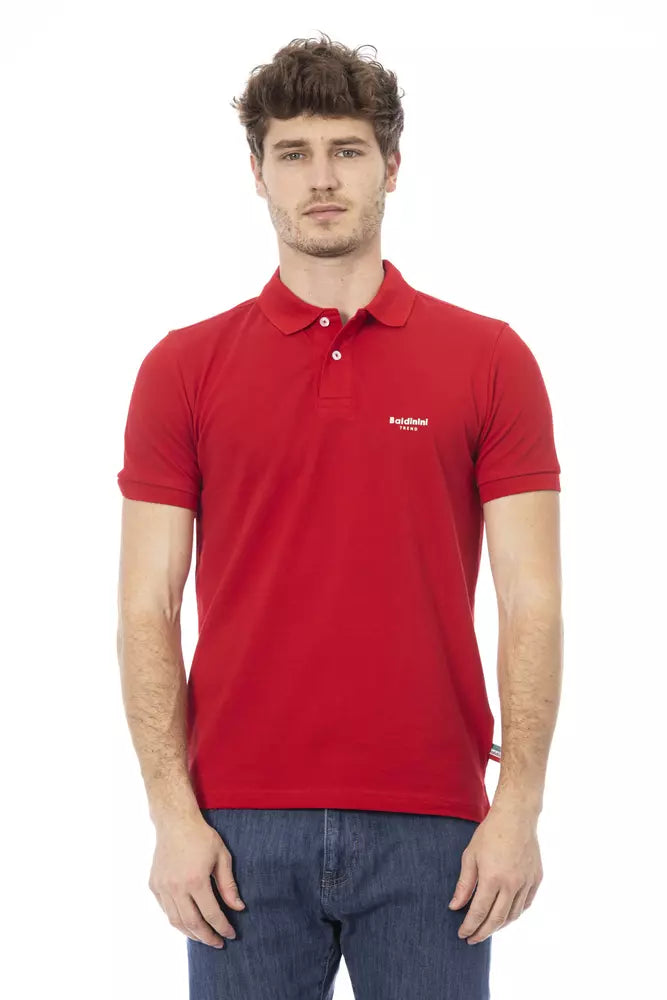 Red Cotton Men Polo Shirt Baldinini Trend