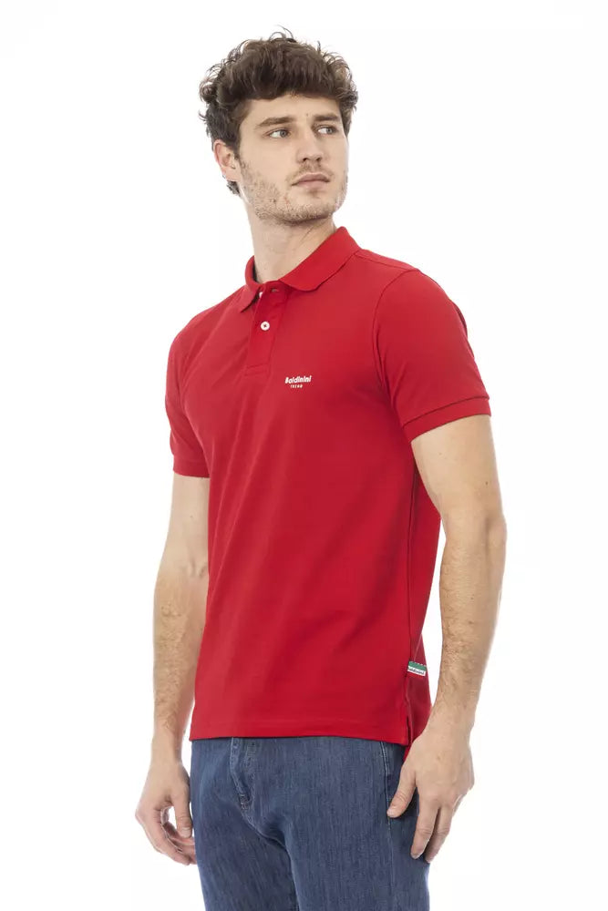 Red Cotton Men Polo Shirt Baldinini Trend