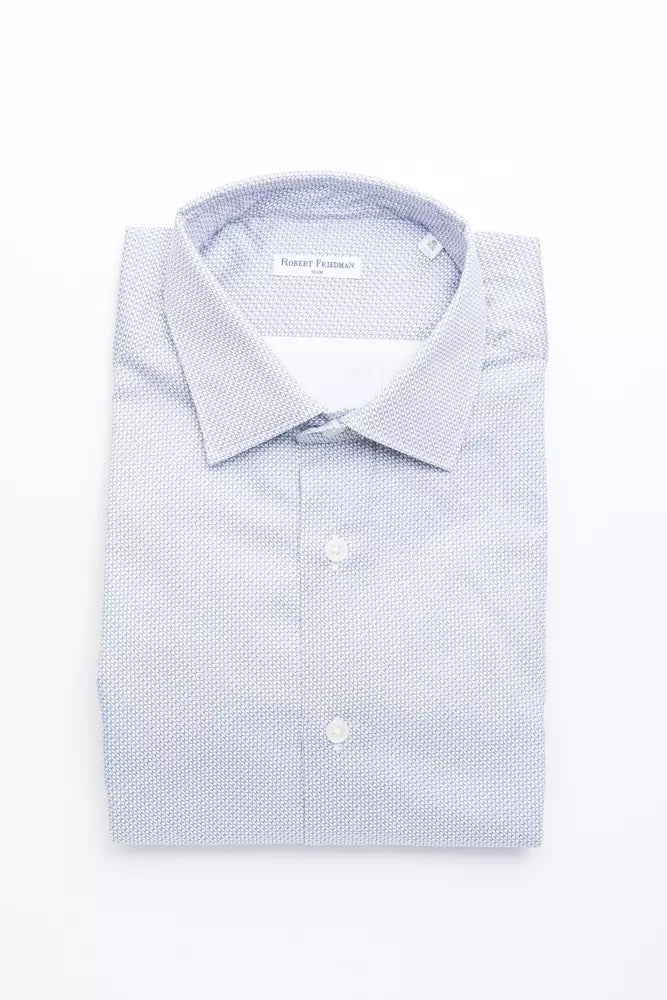 Light Blue Cotton Men Shirt Robert Friedman