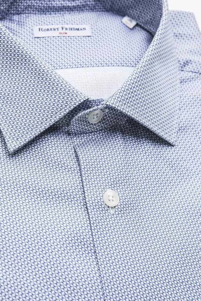 Light Blue Cotton Men Shirt Robert Friedman