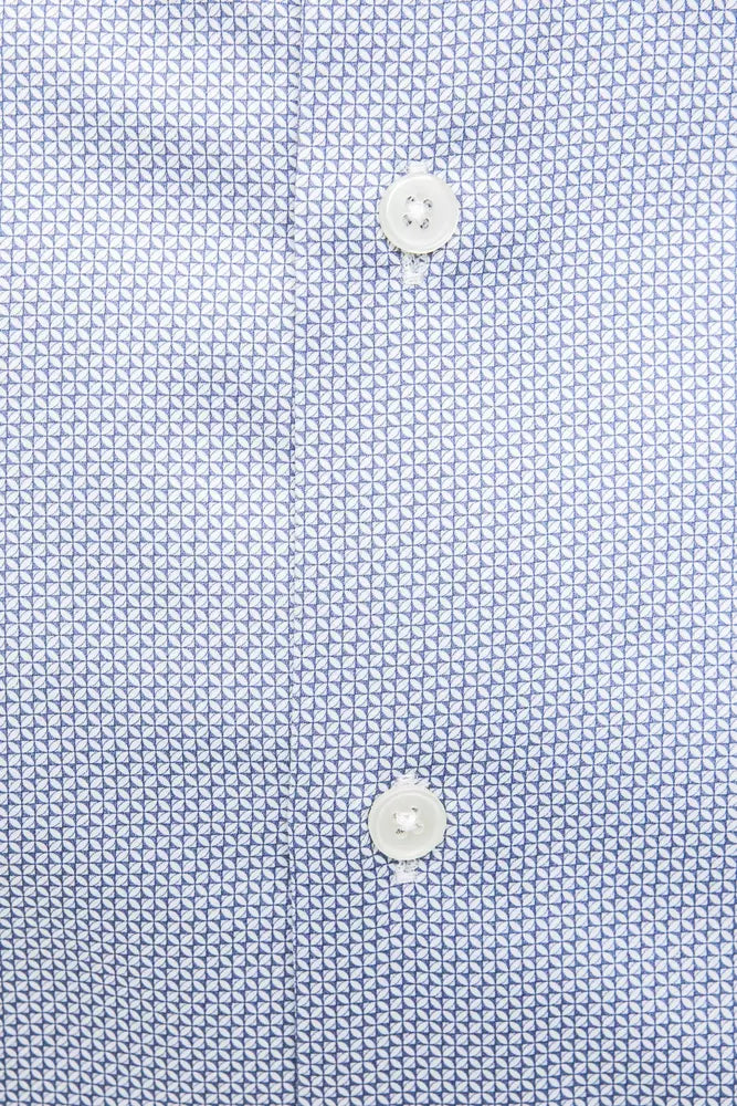 Light Blue Cotton Men Shirt Robert Friedman