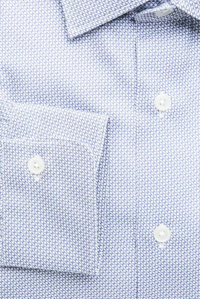 Light Blue Cotton Men Shirt Robert Friedman