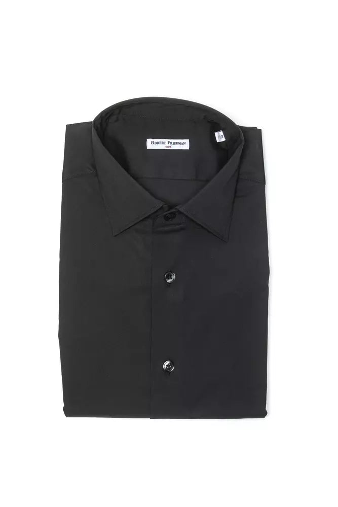 Gray Cotton Men Shirt Robert Friedman
