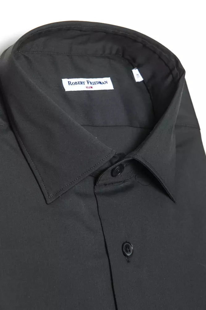 Gray Cotton Men Shirt Robert Friedman
