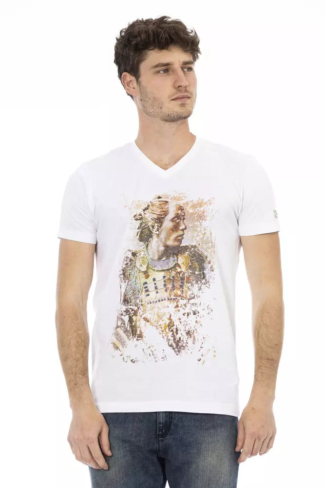 White Cotton Men's T-Shirt Trussardi Action