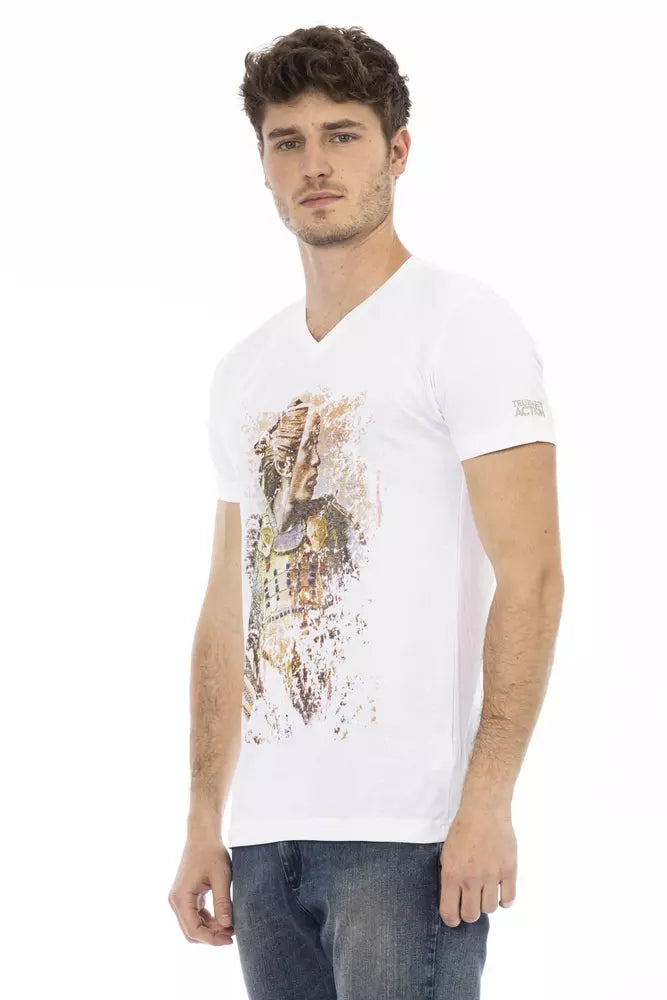 White Cotton Men's T-Shirt Trussardi Action