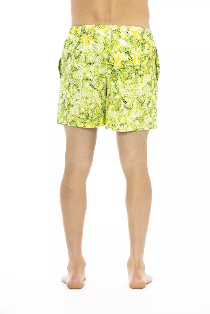 Green Polyester Men Swim Short Just Cavalli