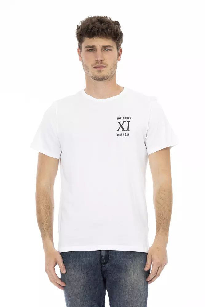 White Cotton Men T-Shirt Bikkembergs