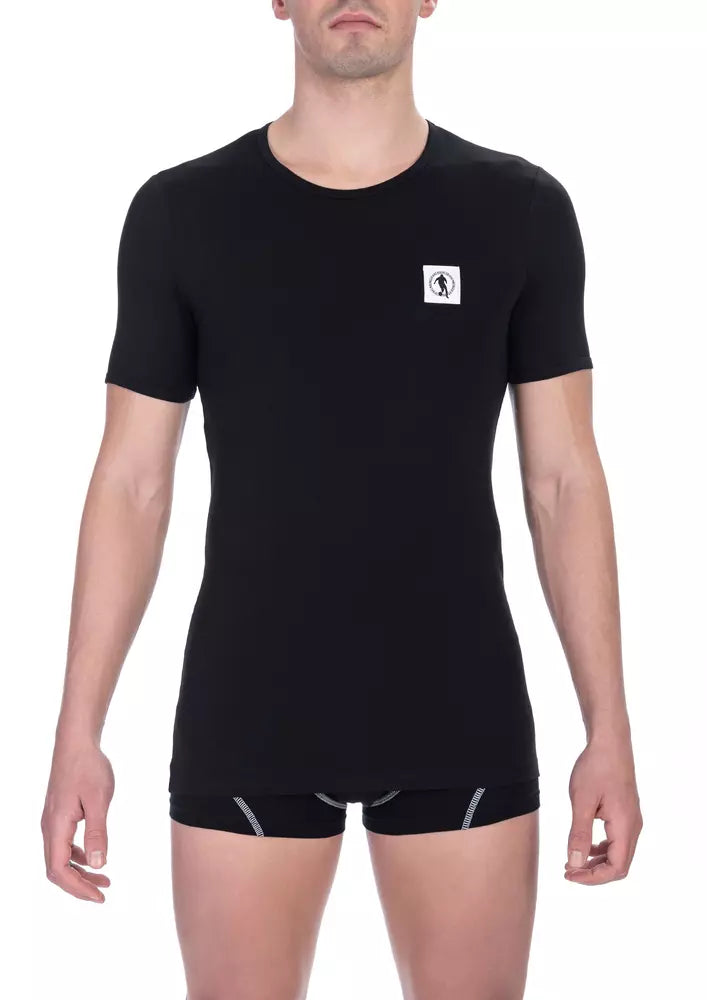 Black Cotton Men's T-Shirt Bikkembergs