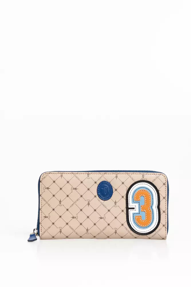 Beige Leather Men Wallet Trussardi