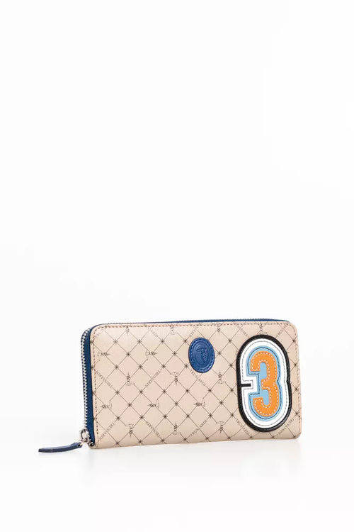 Beige Leather Men Wallet Trussardi