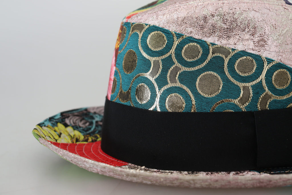 Multicolor Patchwork Women Fedora Wide Brim Hat Dolce & Gabbana