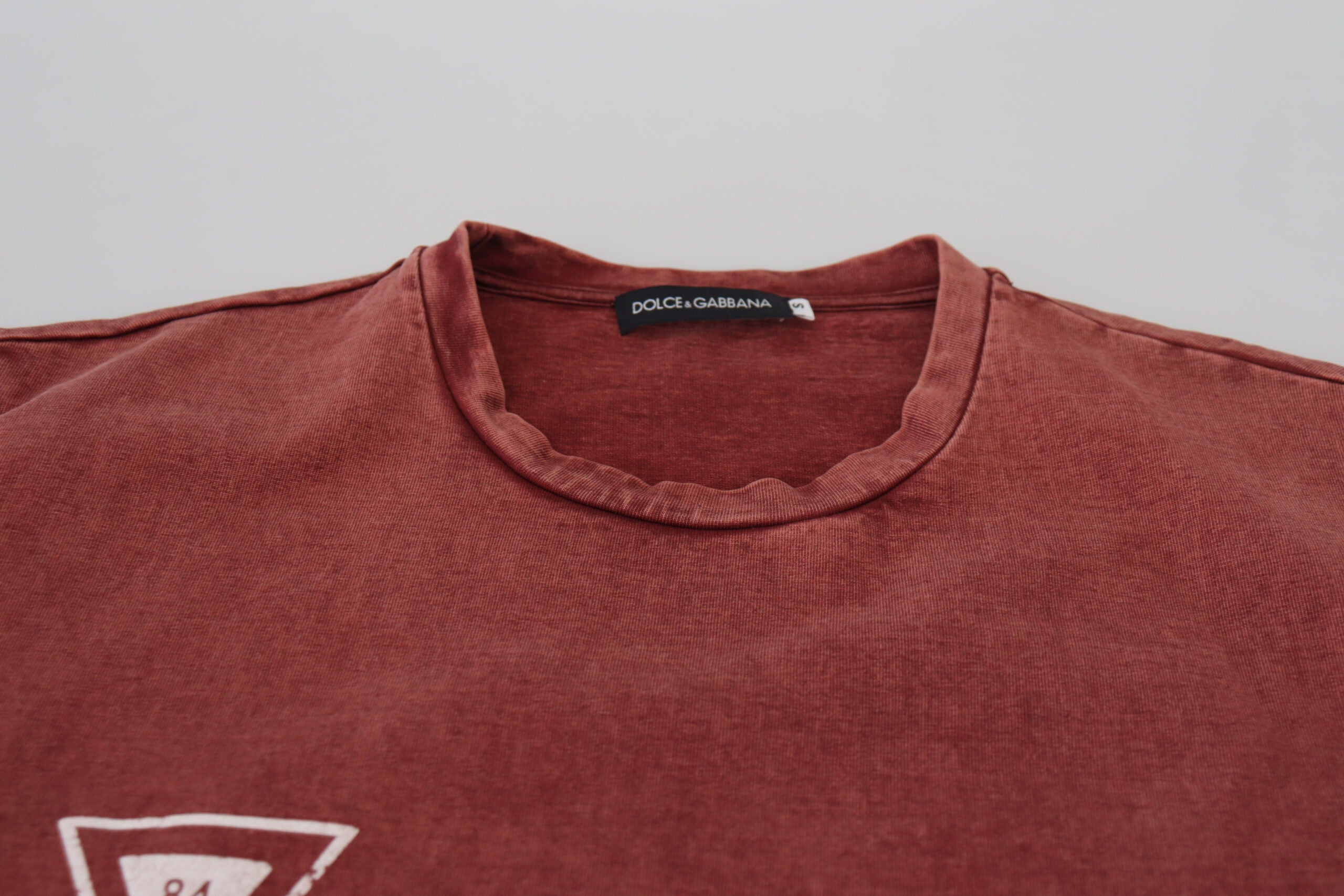 Maroon Print Round Neck Short Sleeves T-shirt Dolce & Gabbana