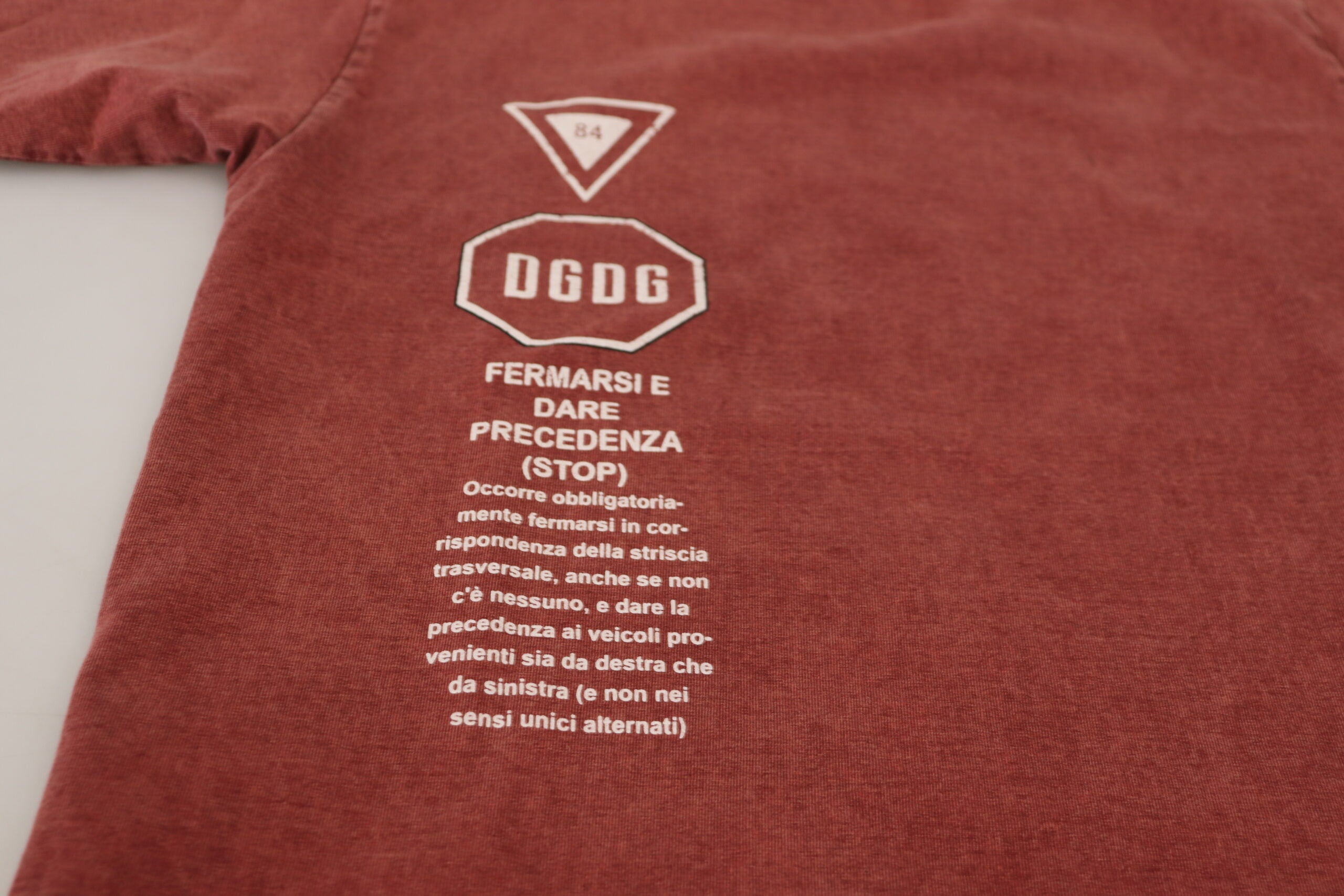 Maroon Print Round Neck Short Sleeves T-shirt Dolce & Gabbana