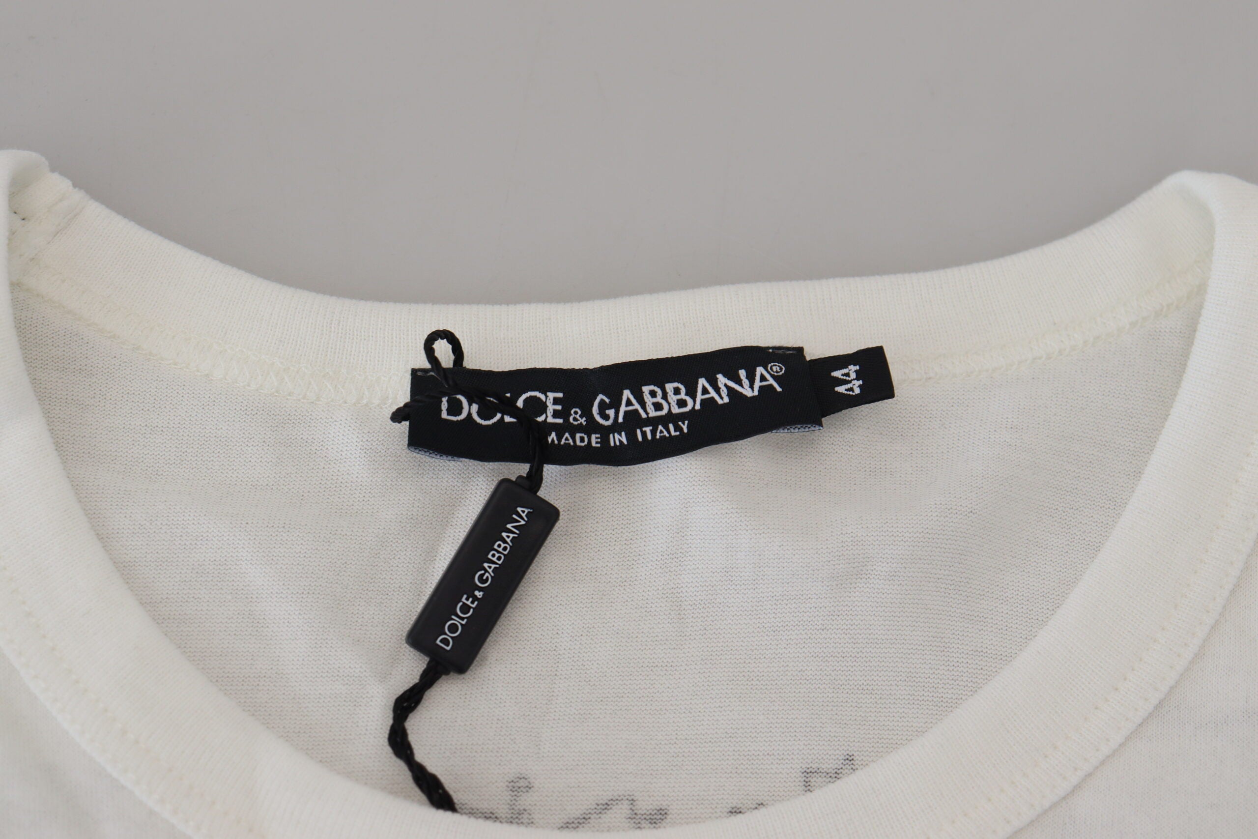 White DG Crown Floral Crewneck Men T-shirt Dolce & Gabbana