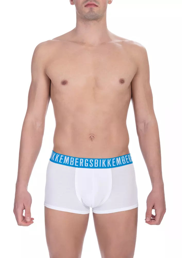 White Cotton Men's Trunk Bikkembergs