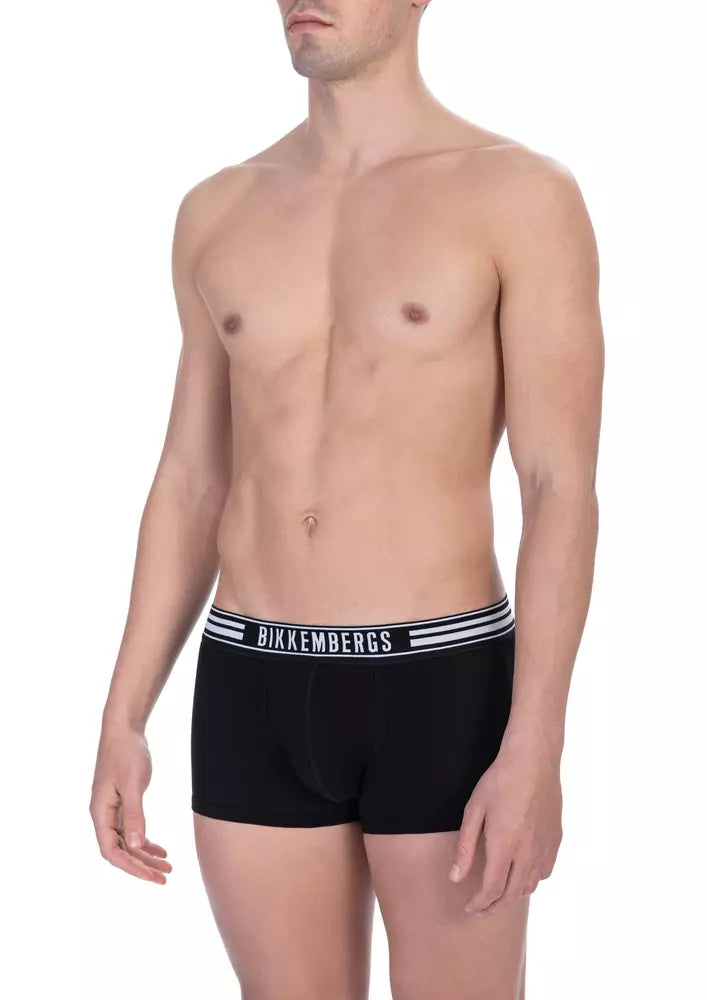 Black Cotton Men's Trunk Pack Bikkembergs