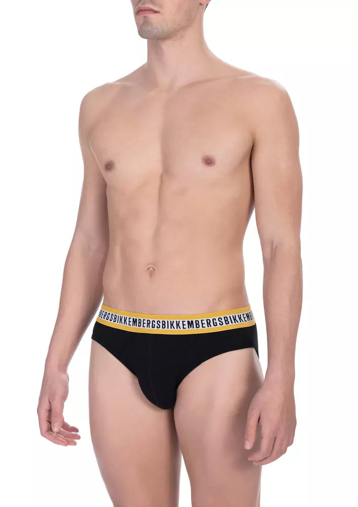 "Black Cotton Men Brief Pack" Bikkembergs