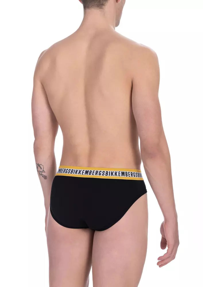 "Black Cotton Men Brief Pack" Bikkembergs
