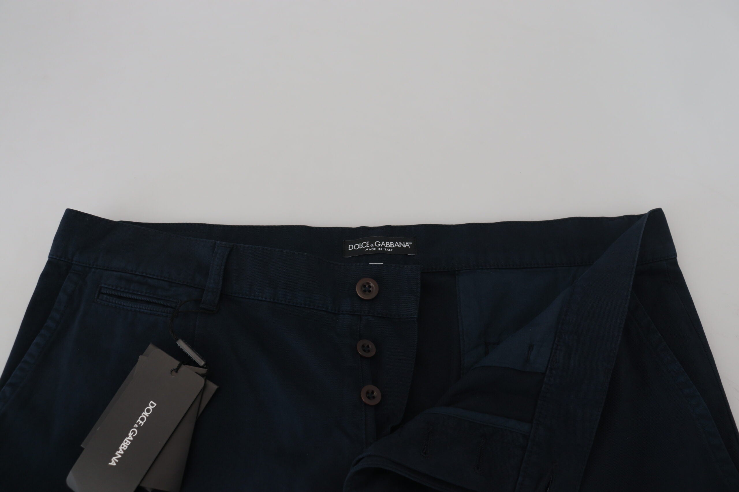Blue Cotton Dress Formal Men Pants Dolce & Gabbana
