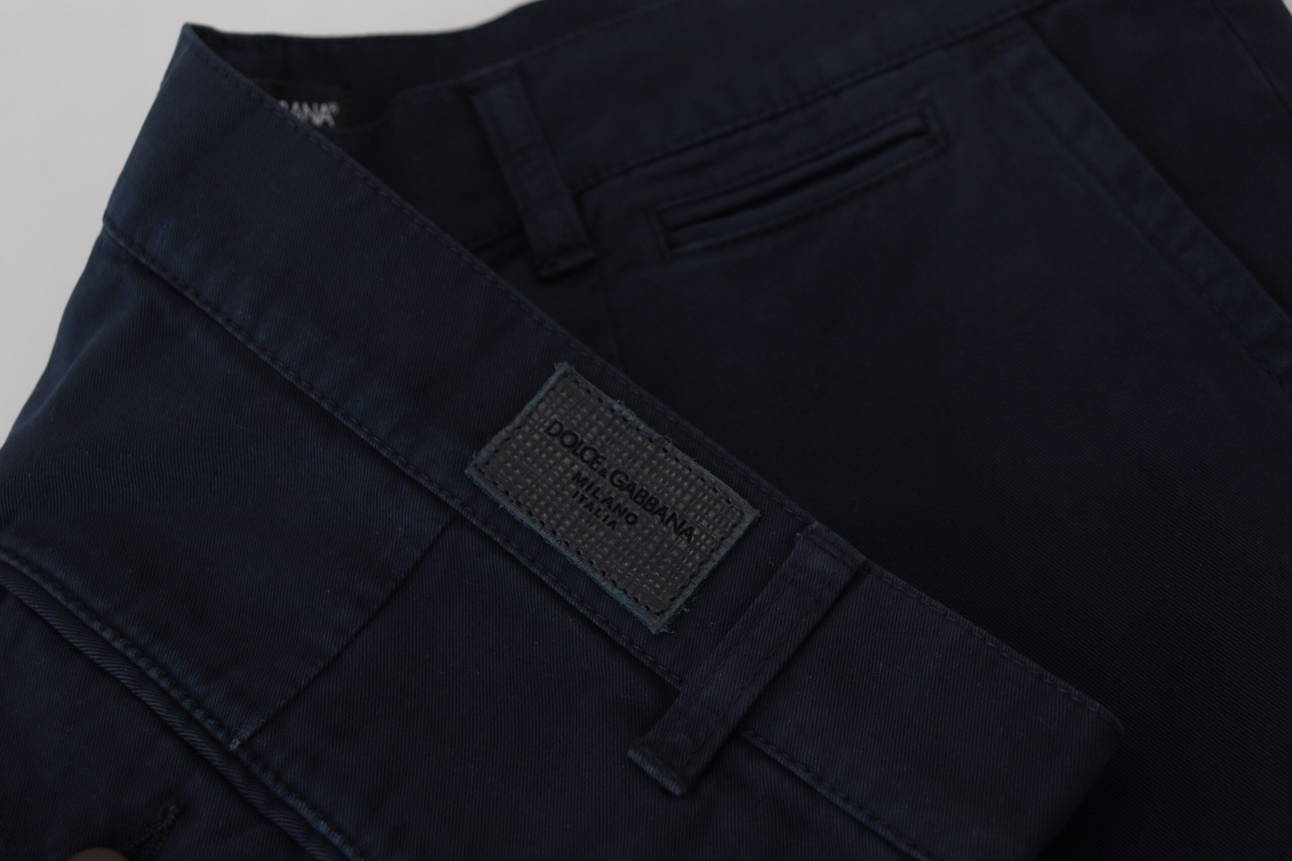 Blue Cotton Dress Formal Men Pants Dolce & Gabbana