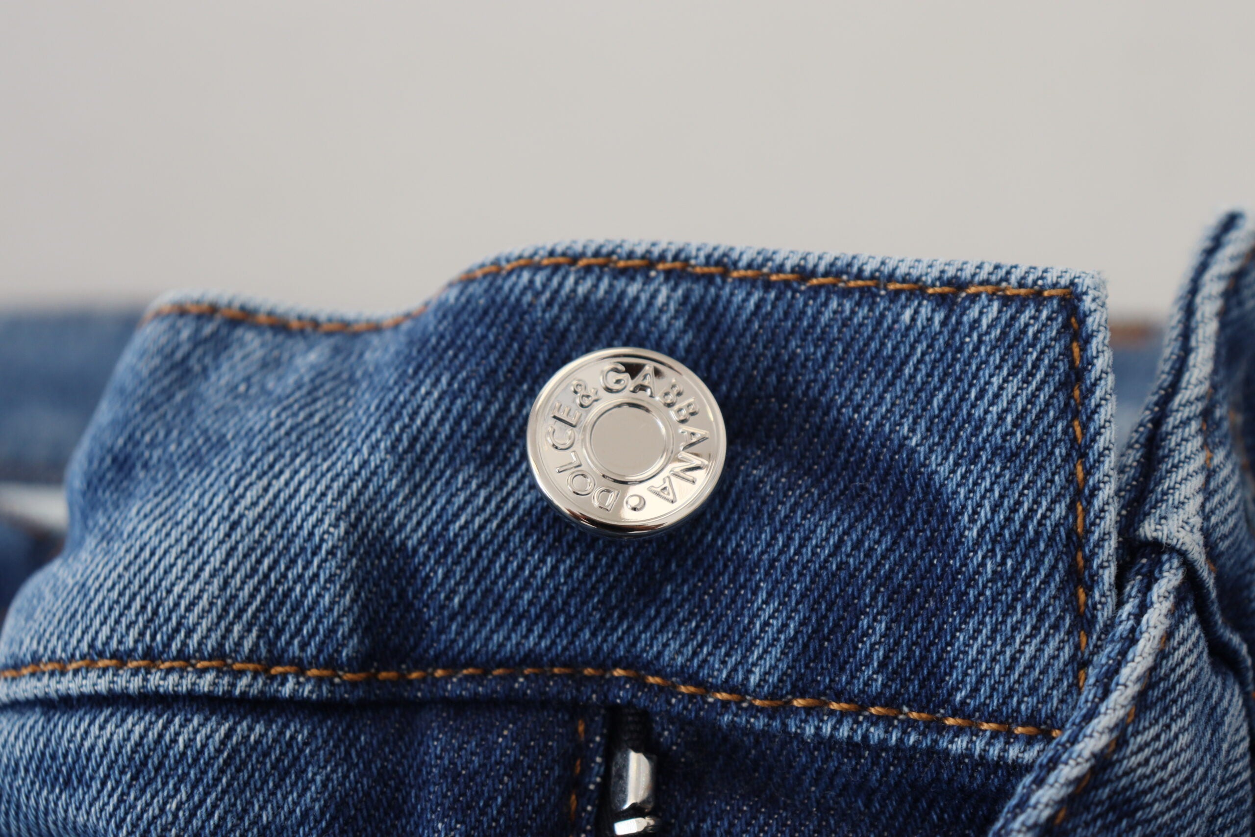 Blue Washed Skinny Cotton Denim Jeans Dolce & Gabbana
