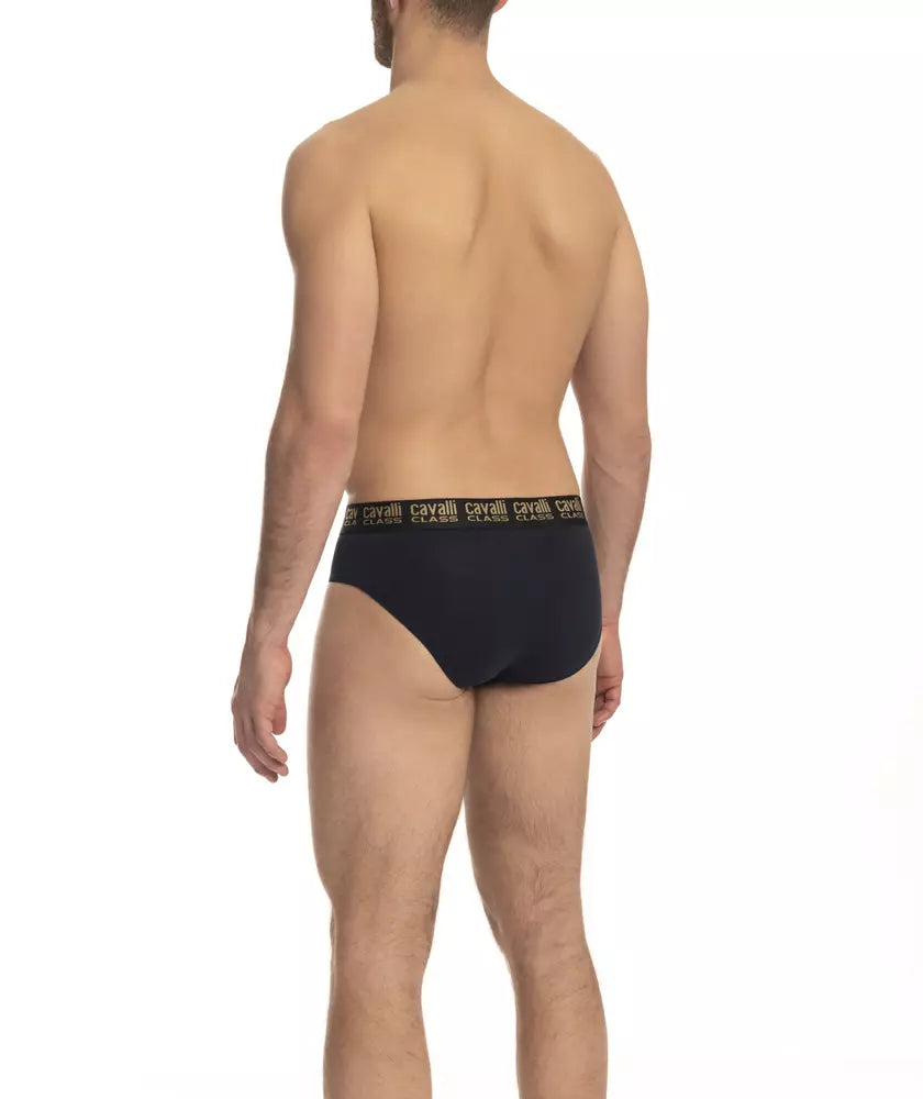 Blue Cotton Men's Brief Cavalli Class