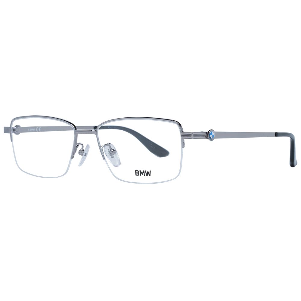 Silver Men Glasses Frame BMW