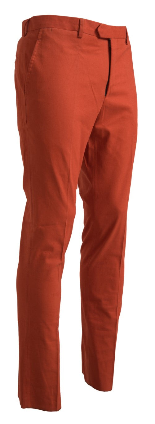 Orange Straight Fit Men Formal Trousers Pants BENCIVENGA