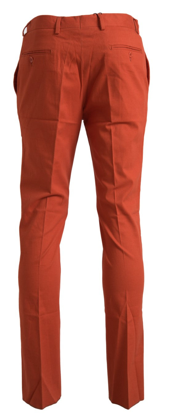 Orange Straight Fit Men Formal Trousers Pants BENCIVENGA