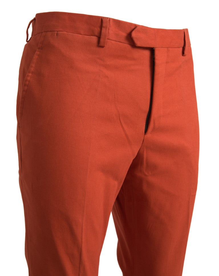 Orange Straight Fit Men Formal Trousers Pants BENCIVENGA