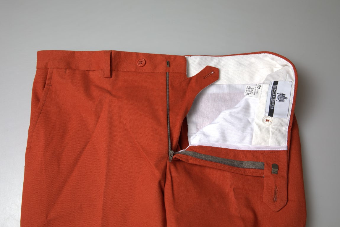 Orange Straight Fit Men Formal Trousers Pants BENCIVENGA