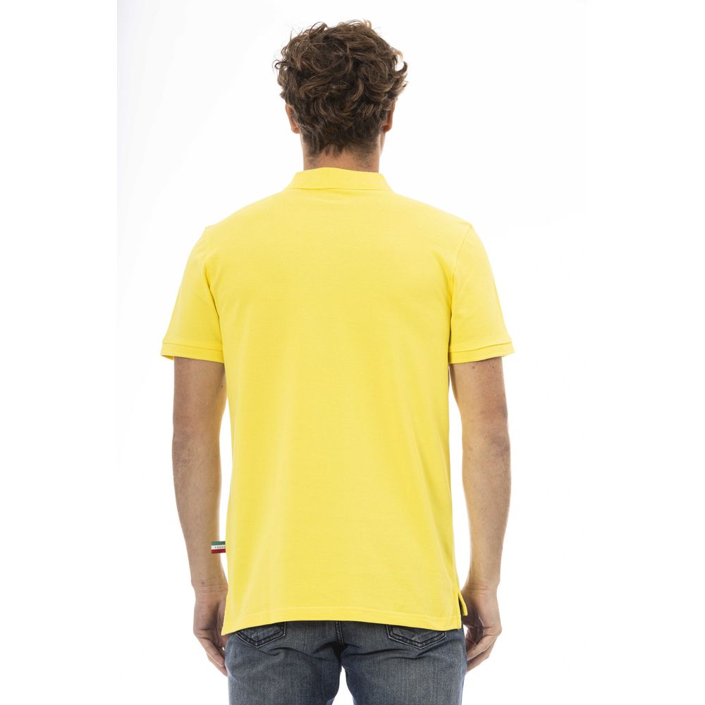 Yellow Cotton Men Polo Shirt Baldinini Trend