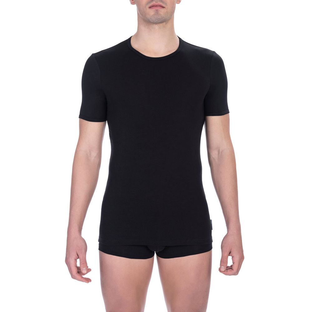Black Cotton Men's T-Shirt Bikkembergs