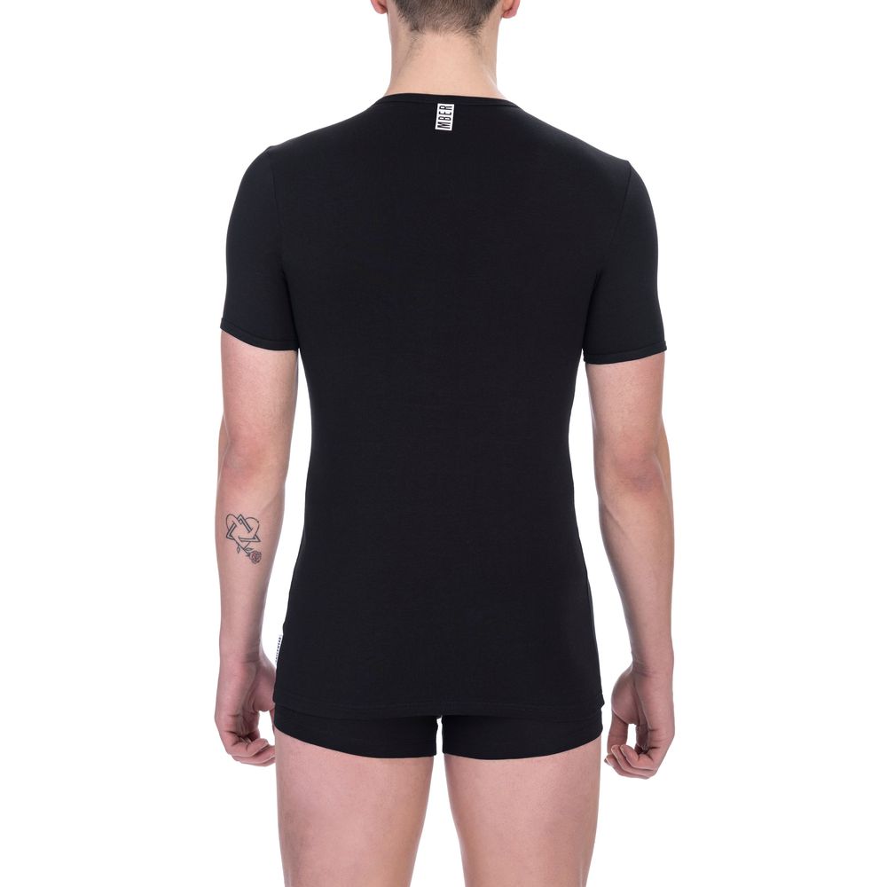Black Cotton Men's T-Shirt Bikkembergs