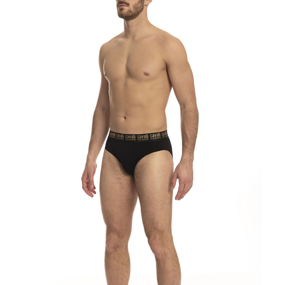 Black Cotton Men's Brief Cavalli Class