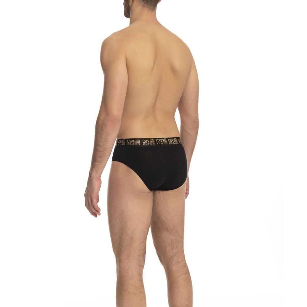 Black Cotton Men's Brief Cavalli Class