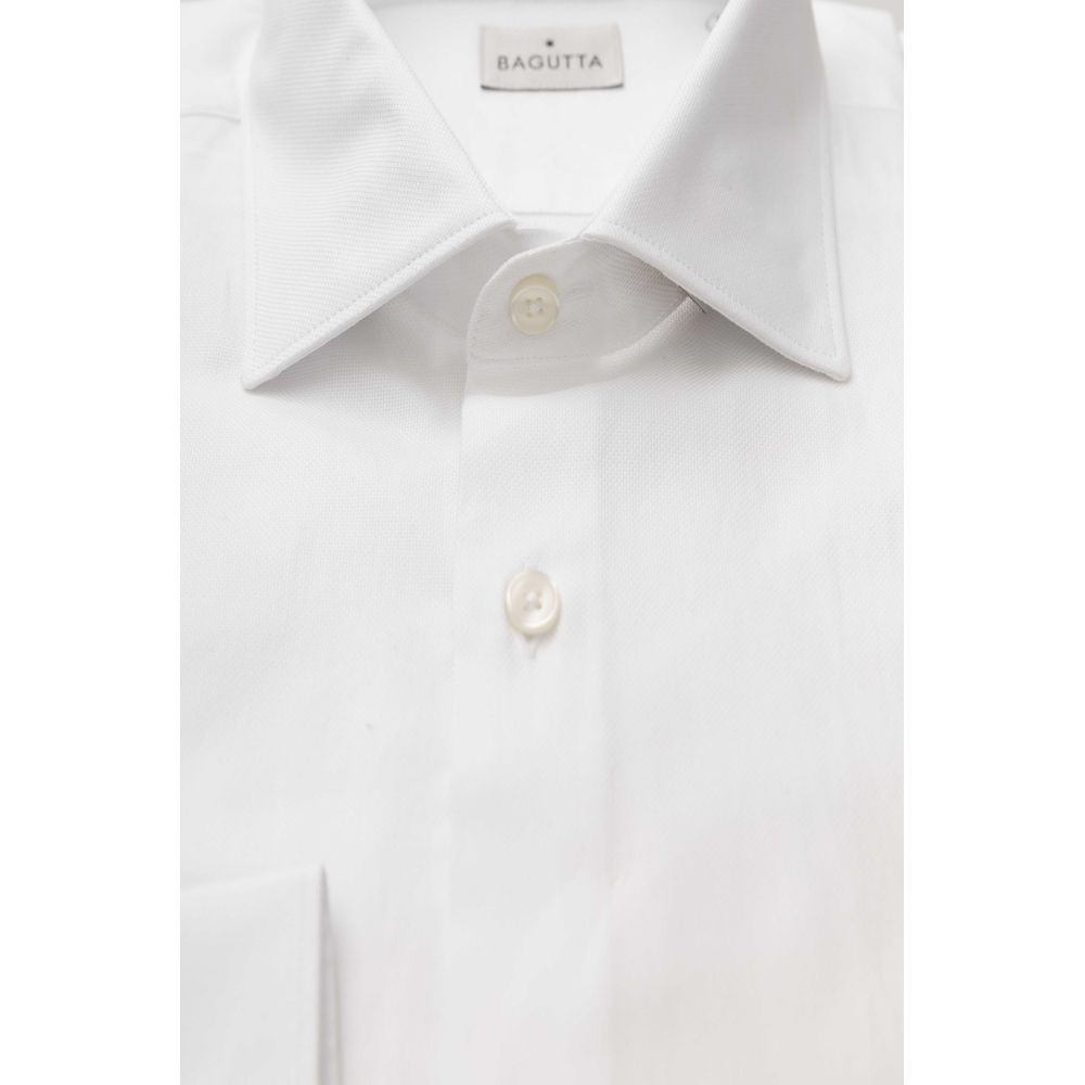 White Cotton Men's Shirt Bagutta