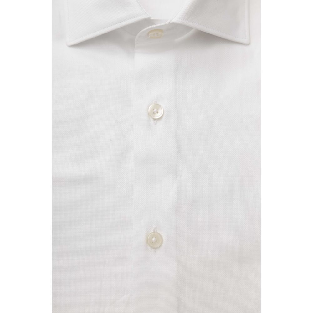 White Cotton Men's Shirt Bagutta
