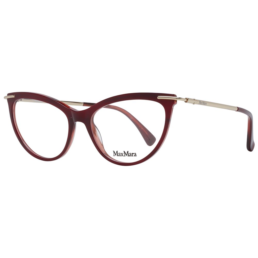 Burgundy Women Glasses Frame Max Mara
