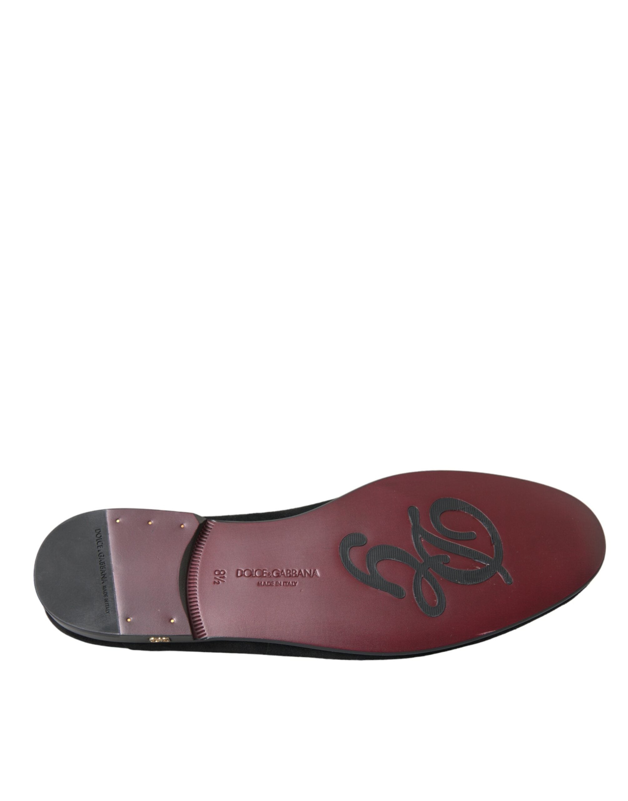 Black Suede Loafers Formal Dress Slip On Shoes Dolce & Gabbana