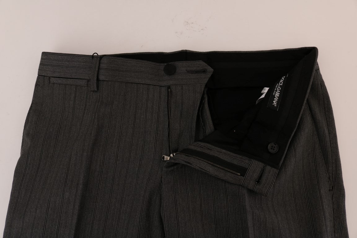 Gray Wool Striped Formal Pants Dolce & Gabbana