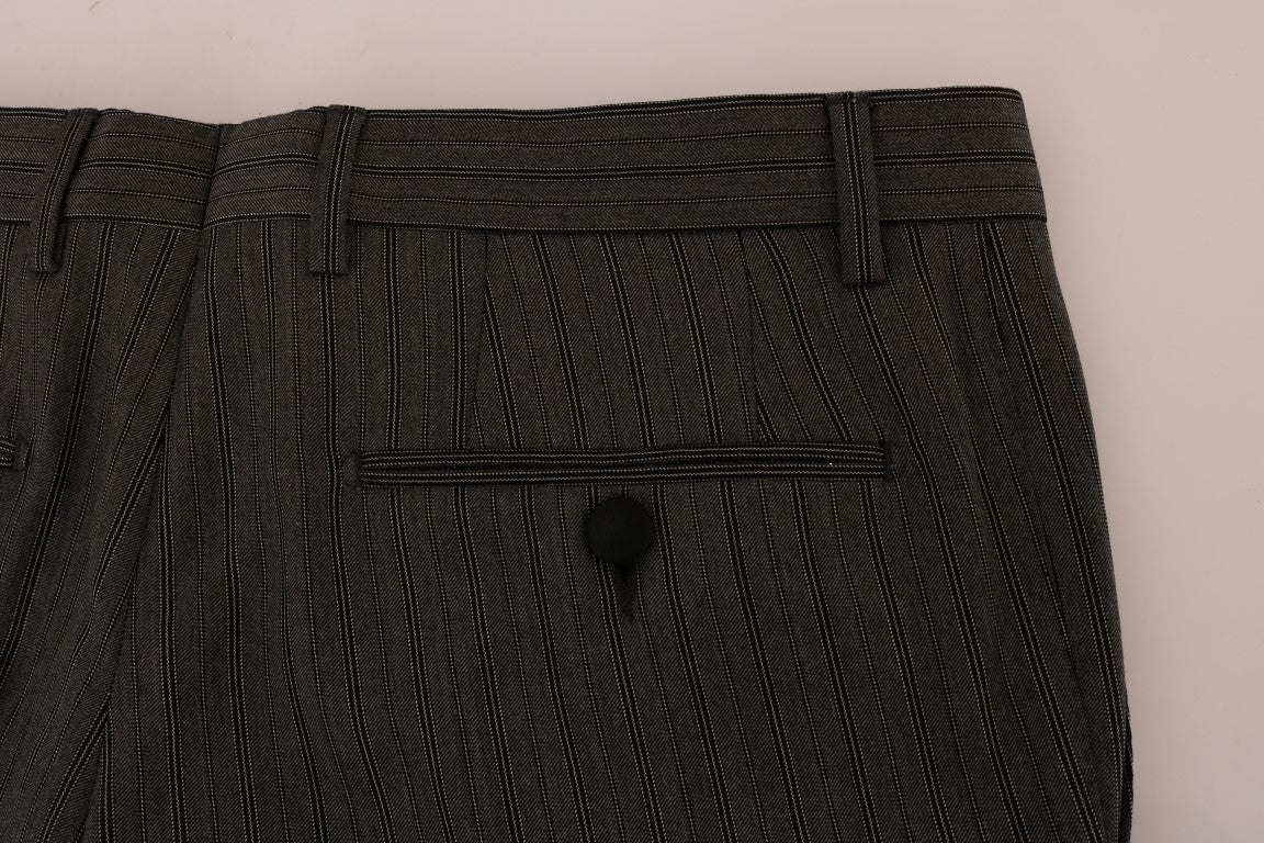 Gray Wool Striped Formal Pants Dolce & Gabbana