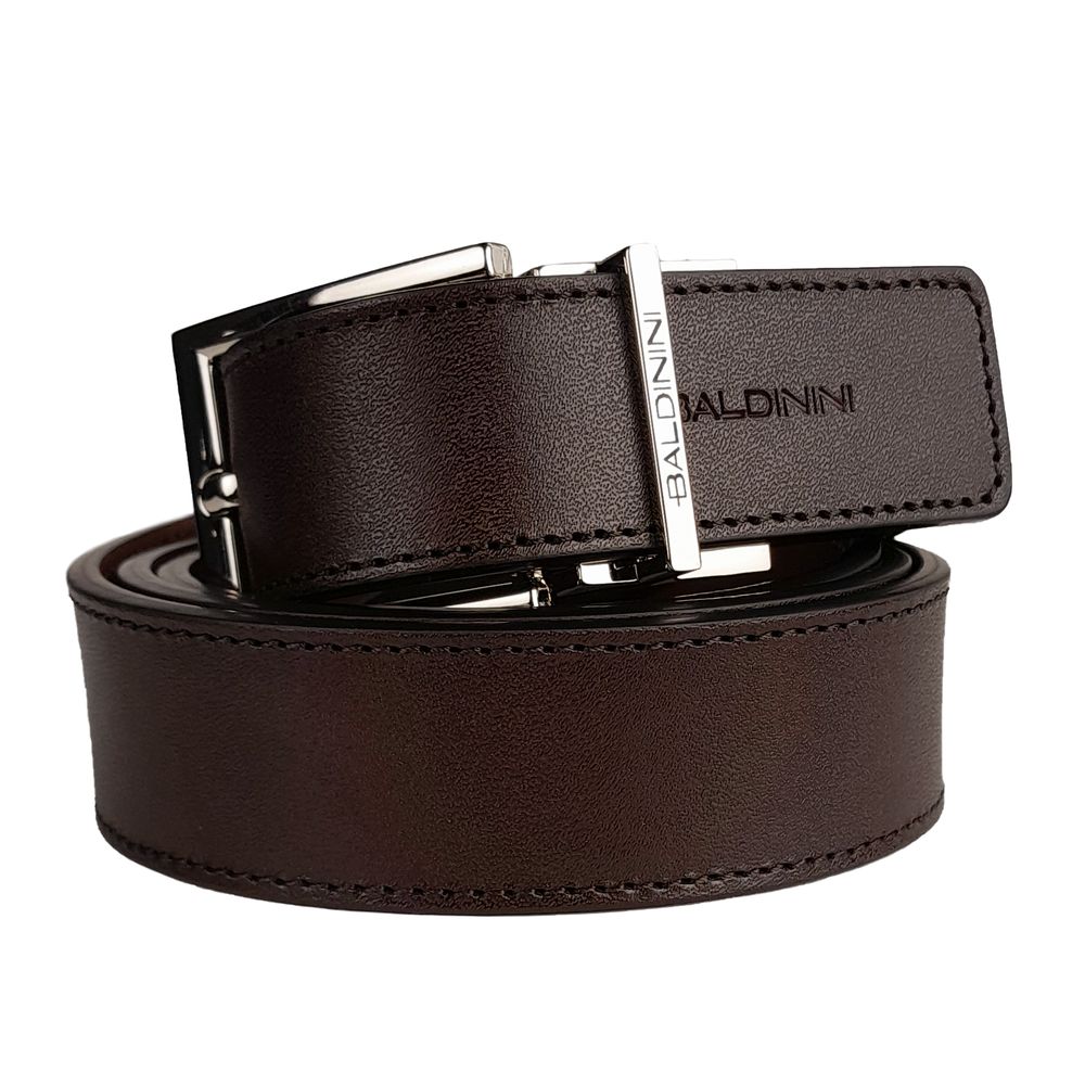 Brown Calfskin Men Belt Baldinini Trend