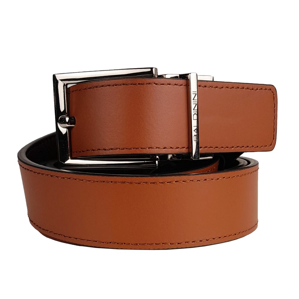 Brown Calfskin Men Belt Baldinini Trend