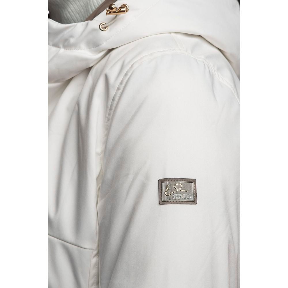 White Polyester Women Jacket Yes Zee