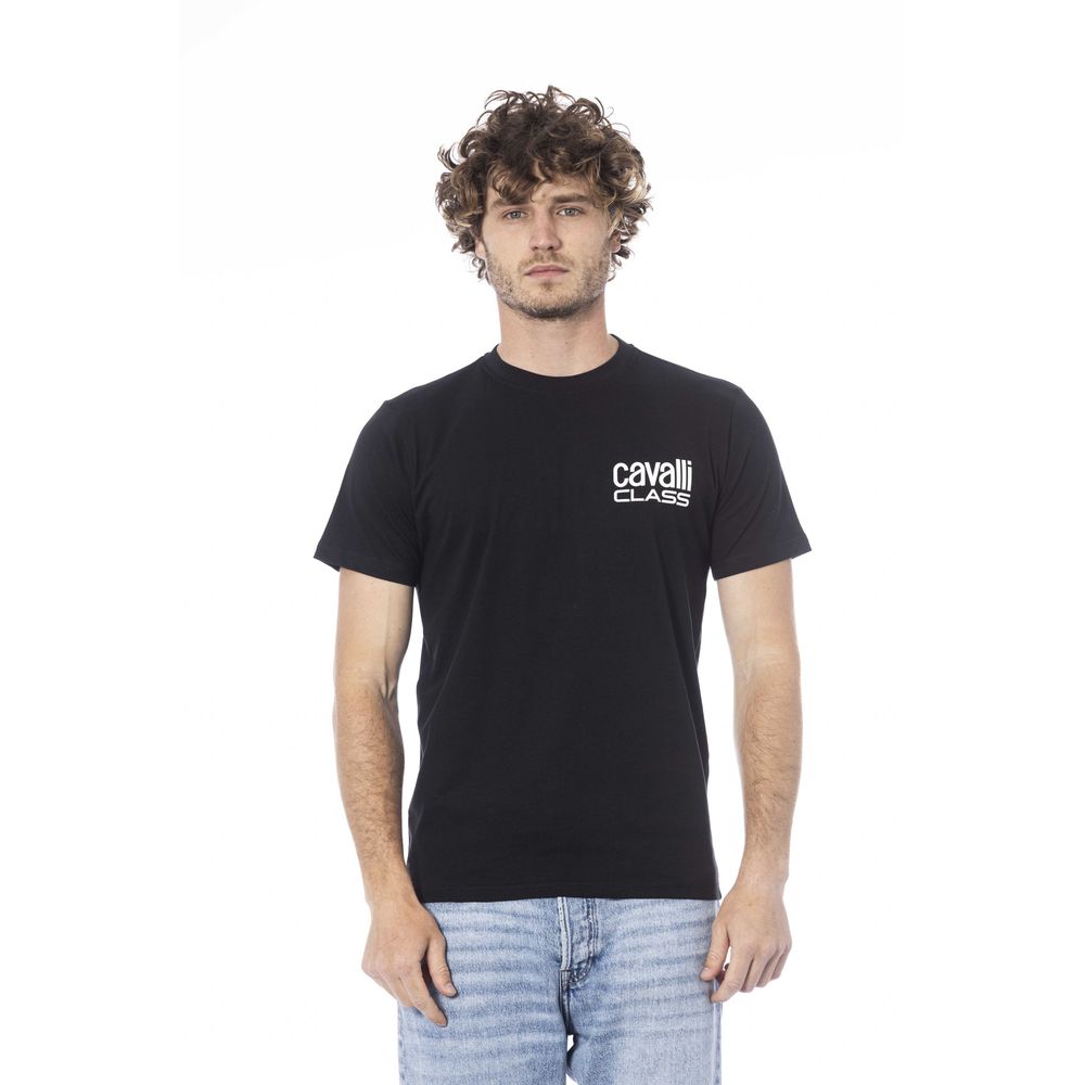 Black Cotton Men's T-Shirt Cavalli Class