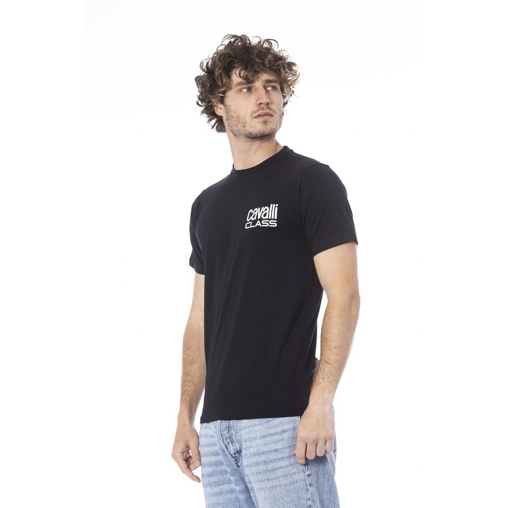 Black Cotton Men's T-Shirt Cavalli Class